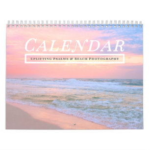 2027 Uplifting Psalms Bible Verses Calm Beach Calendar