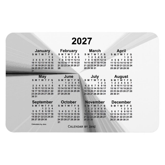 2027 Vanishing Smoke Calendar by Janz 4x6 Magnet (Horizontal)