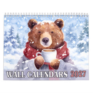 2027 Watercolor Animal Wall Calendar Cute Nature