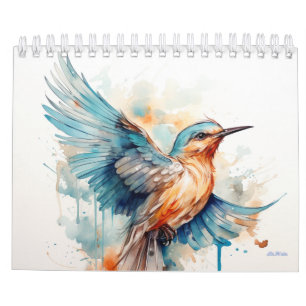 2027 watercolor bird fruit tree monthly wall 2027 calendar