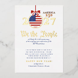 2027 "We the People" US Constitution America 250 B Foil Holiday Card