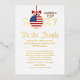 2027 "We the People" US Constitution America 250 Foil Holiday Card