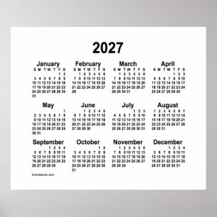 2027 White Calendar by Janz Print