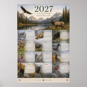 2027 Wildlife Wall Calendar Poster