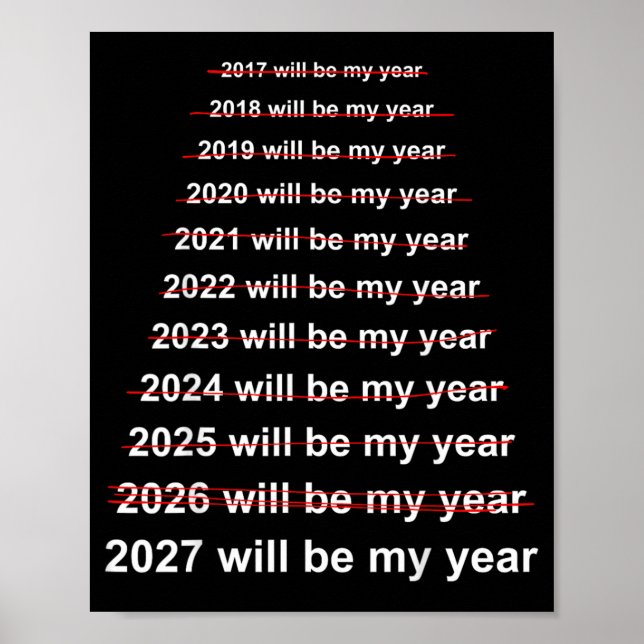 2027 Will Be Year Funny New Year Resolution Meme Poster (Front)