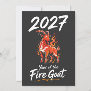 2027 Year Of The Fire Goat Chinese New Year Holiday Card