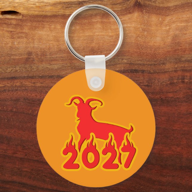 2027 Year Of The Fire Goat Key Ring (Front)