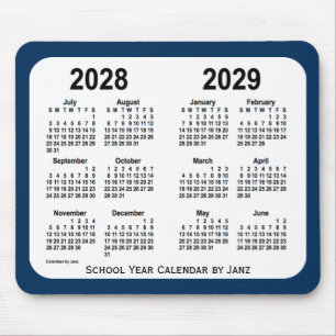 2028-2029 Police Box Blue School Calendar by Janz Mouse Mat