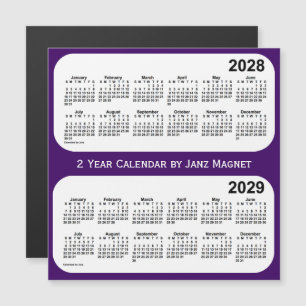 2028-2029 Purple 2 Year Calendar by Janz Magnet