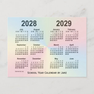 2028-2029 Rainbow Cloud School Calendar by Janz Postcard