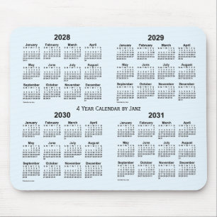 2028-2031 Alice Blue 4 Year Calendar by Janz Mouse Mat