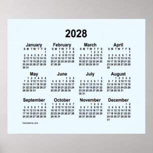 2028 Alice Blue Calendar by Janz Print