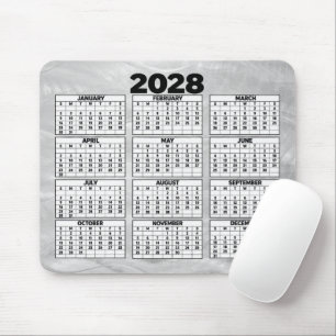 2028 Calendar Wavy Brushed Steel Abstract Mouse Mat