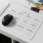 2028 FULL YEAR CALENDAR PASTEL HANDWRITTEN SCRIPT MOUSE MAT<br><div class="desc">Stay organised and inspired with this 2028 full-year calendar mouse pad. Each month is beautifully highlighted in soft pastel tones and displayed in an elegant script-style handwritten font, adding a touch of sophistication to your workspace. Perfect for quick date referencing while working, this mouse pad combines functionality with style. An...</div>