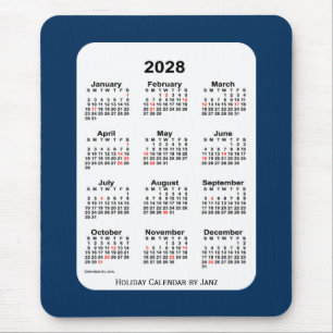 2028 Holiday Police Box Blue Calendar by Janz Mouse Mat