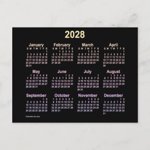 2028 Neon Ipanema Mini Calendar by Janz Postcard