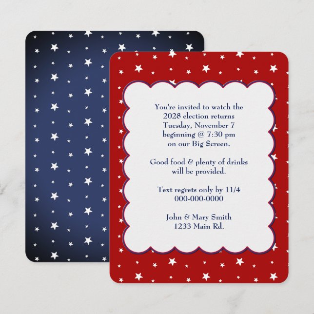 2028 Patriotic Election Party Invitation (Front/Back)