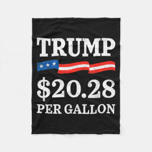 2028 Per Gallon Funny Gas Price US Flag Funny Men Fleece Blanket