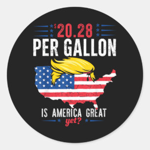 2028 Per Gallon Funny Gas Prices Classic Round Sticker