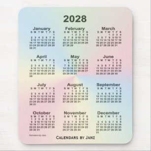2028 Rainbow Cloud Calendar by Janz Mouse Mat