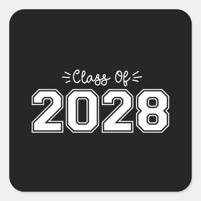 2028 seniors, Class of 2028 Graduation Square Sticker (Front)