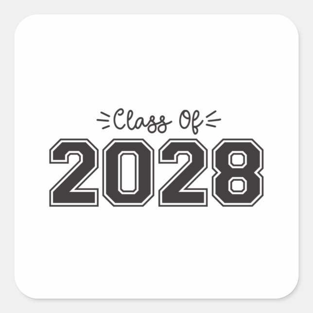 2028 seniors, Class of 2028 Graduation Square Sticker (Front)