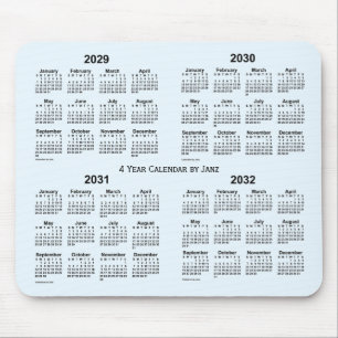 2029-2032 Alice Blue 4 Year Calendar by Janz Mouse Mat