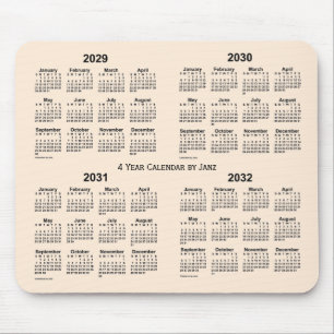 2029-2032 Antique White 4 Year Calendar by Janz Mouse Mat