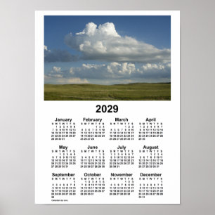 2029 Nebraska Sandhills Calendar by Janz Poster