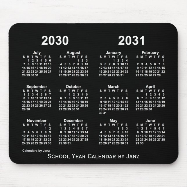 2030-2031 Neon School Year Calendar by Janz Mouse Mat (Front)