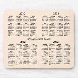 2030-2033 Antique White 4 Year Calendar by Janz Mouse Mat