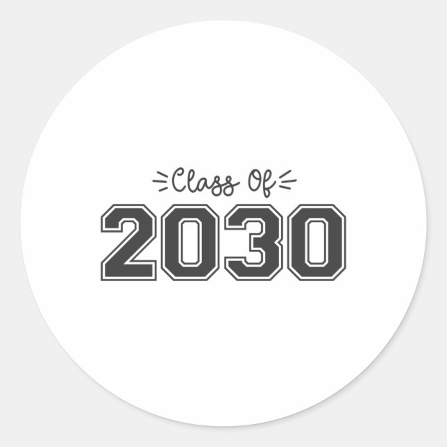 2030 seniors, Class of 2030 Graduation Classic Round Sticker (Front)