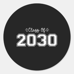 2030 seniors, Class of 2030 Graduation Classic Round Sticker
