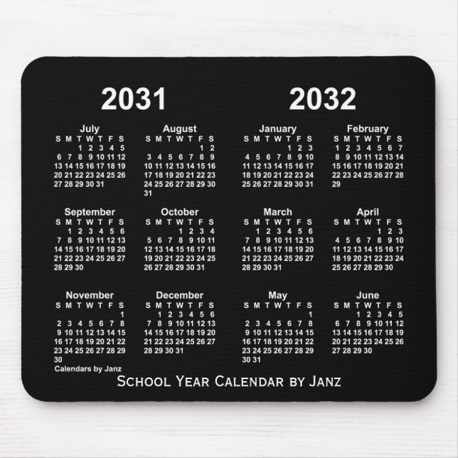 2031-2032 Neon School Year Calendar by Janz Mouse Mat (Front)