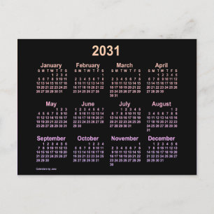 2031 Neon Ipanema Mini Calendar by Janz Postcard