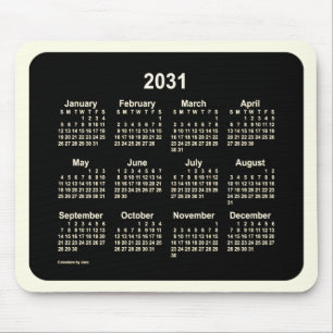 2031 Neon Sepia Calendar by Janz Two Tone Mouse Mat