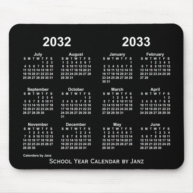 2032-2033 Neon School Year Calendar by Janz Mouse Mat (Front)
