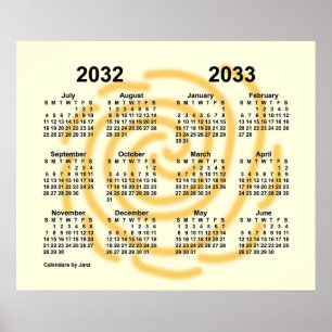 2032-2033 Sunny Days School Year Calendar by Janz Poster