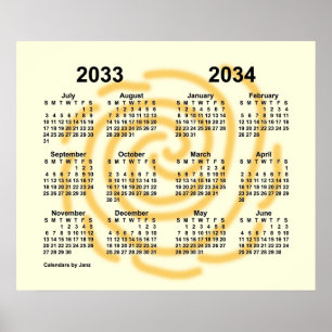 2033-2034 Sunny Days School Year Calendar by Janz Poster