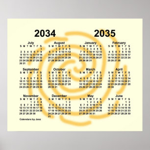 2034-2035 Sunny Days School Year Calendar by Janz Poster