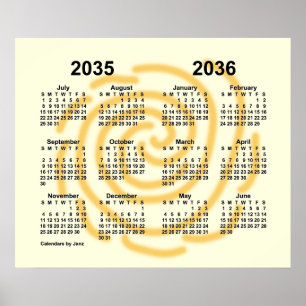 2035-2036 Sunny Days School Year Calendar by Janz Poster