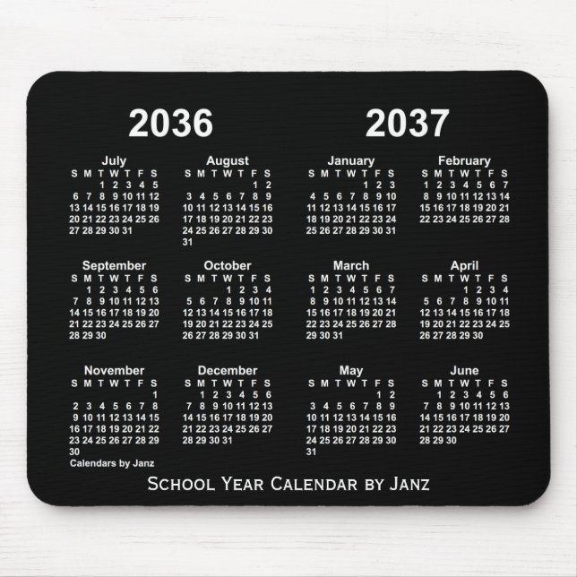 2036-2037 Neon School Year Calendar by Janz Mouse Mat (Front)