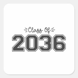 2036 seniors, Class of 2036 Graduation Square Sticker