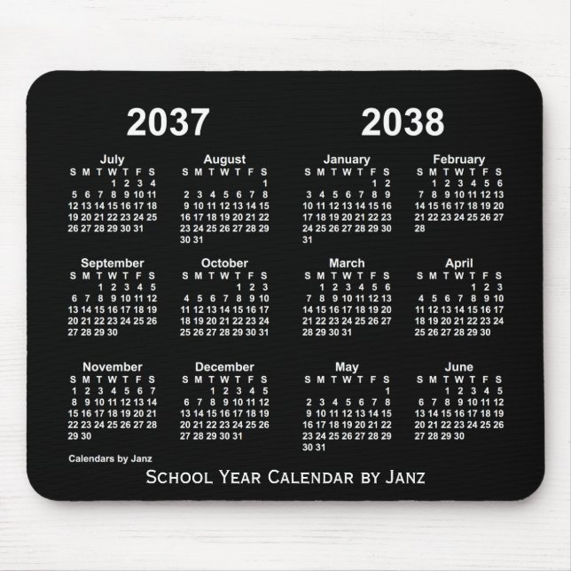2037-2038 Neon School Year Calendar by Janz Mouse Mat (Front)