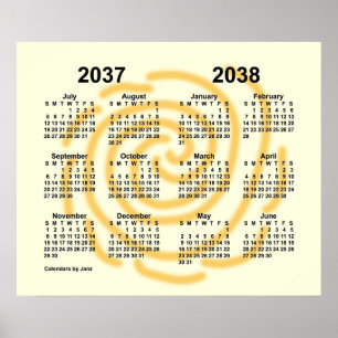 2037-2038 Sunny Days School Year Calendar by Janz Poster