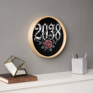 2038 Rose of Thorns" Clock