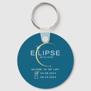 2044 Total Solar Eclipse Checklist Key Ring