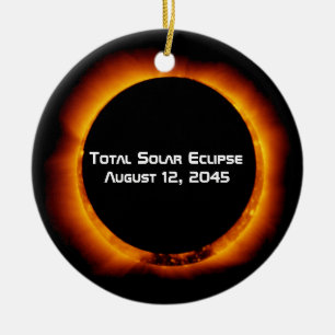 2045 Total Solar Eclipse Ceramic Tree Decoration