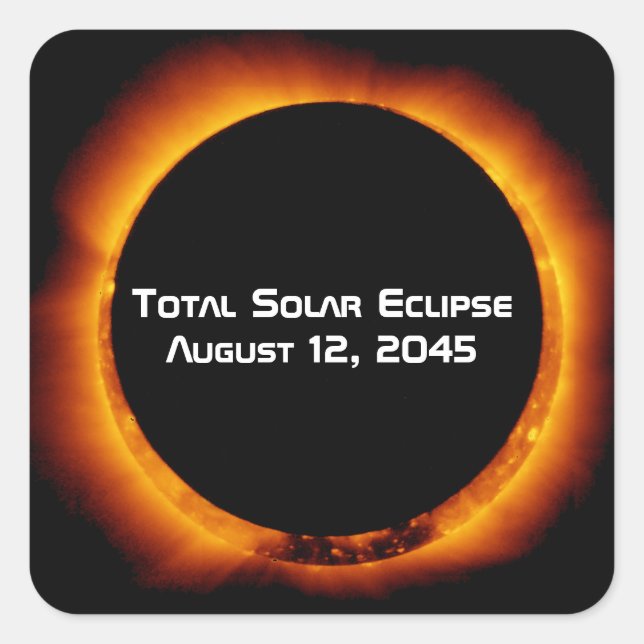 2045 Total Solar Eclipse Square Sticker (Front)