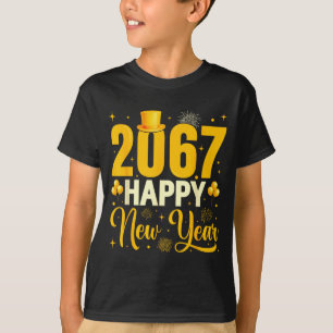 2067 Happy New Year Retro Funny 67 Six Seven Meme T-Shirt